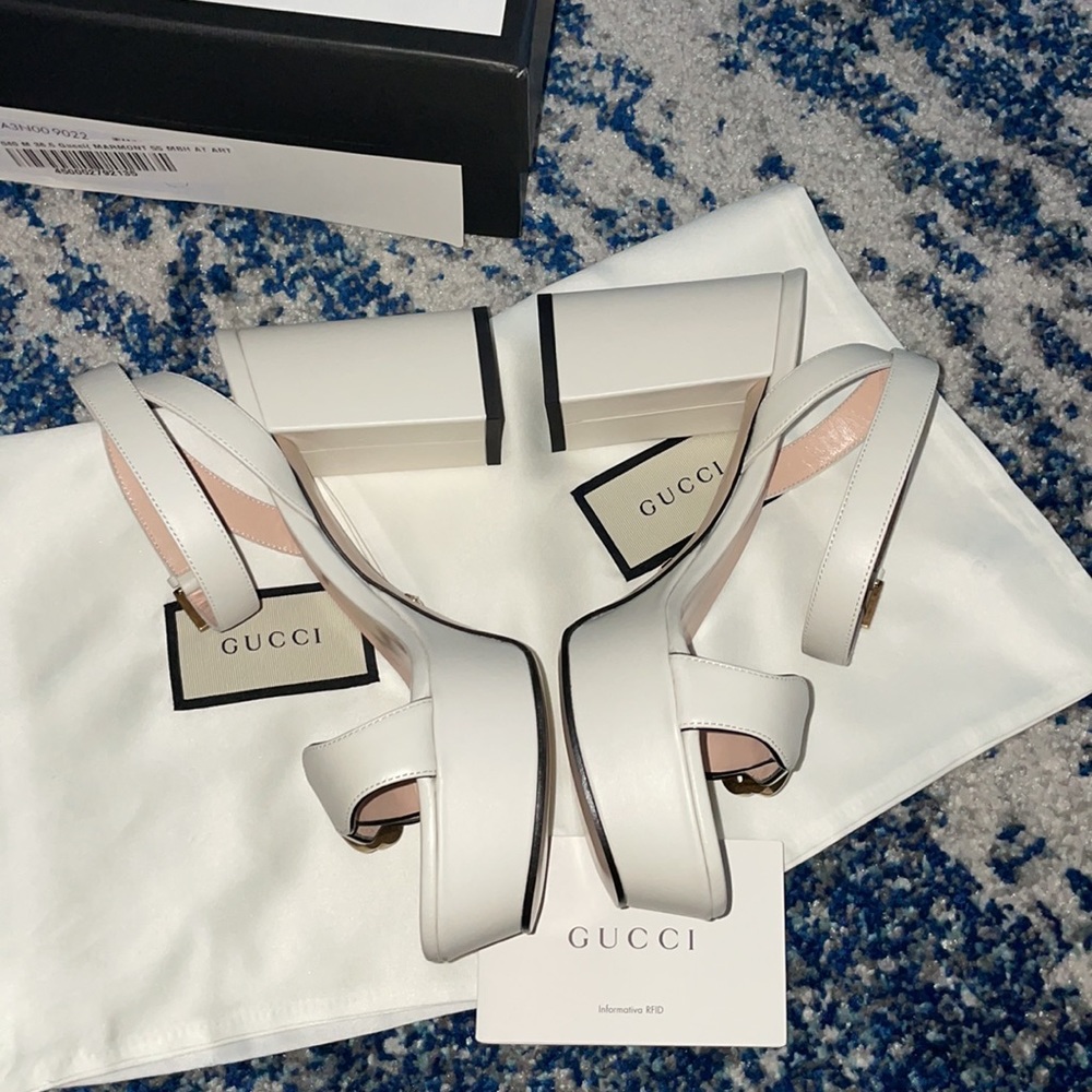 ❌SOLD❌ RARE MARMONT 55 PLATFORM SANDAL WHITE 36.5 - Picture 6 of 10